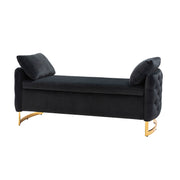Christoph Upholstered Flip Top Storage Bench - Black