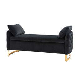 Christoph Upholstered Flip Top Storage Bench - Black