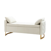 Christoph Upholstered Flip Top Storage Bench - Ivory