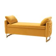 Christoph Upholstered Flip Top Storage Bench - Mustard