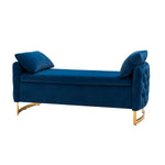 Christoph Upholstered Flip Top Storage Bench - Navy