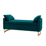 Christoph Upholstered Flip Top Storage Bench - Teal