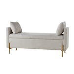 Arrigo Upholstered Flip Top Storage Bench - Grey