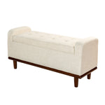Jason Upholstered Flip Top Storage Bench - Ivory