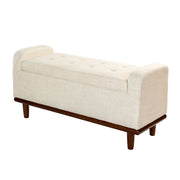 Jason Upholstered Flip Top Storage Bench - Ivory