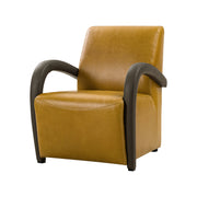 Athena Genuine Leather Armchair - Yellow