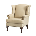 Baptist Genuine Leather Armchair - Beige