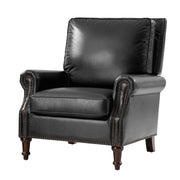 Raymond  Genuine Leather Armchair - Black