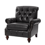 Vivian Genuine Leather Armchair - Black