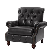 Vivian Genuine Leather Armchair - Black