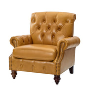 Vivian Genuine Leather Armchair - Camel