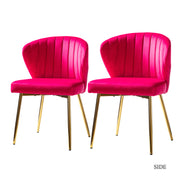 Milia Dining Chair Set of 2 - Fuchsia