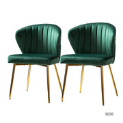 Milia Dining Chair Set of 2 - Green