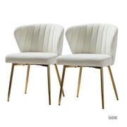 Milia Dining Chair Set of 2 - Ivory