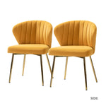 Milia Dining Chair Set of 2 - Mustard