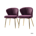 Milia Dining Chair Set of 2 - Purple