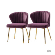 Milia Dining Chair Set of 2 - Purple