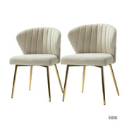 Milia Dining Chair Set of 2 - Tan