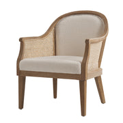 Xaver Farmhouse Rattan Solid Wood Armchair - Ivory