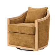 Paul Jess Farmhouse Solid Wood Swivel Chair - Gold