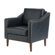 Bonita Vegan Leather Armchair - Navy