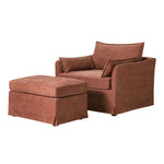 Roberta Slipcovered Armchair with Ottoman - BBR / 45.75