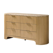 Arcua Fluted Marble Dresser - Natural