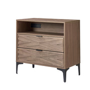 Auguste 2-Drawer Nightstand - Walnut
