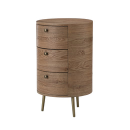 Etta Drum 3 - Drawer End Table - Gray