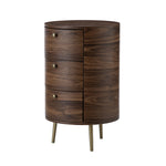 Etta Drum 3 - Drawer End Table - Walnut