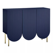 Zola 3 Door Mid Century Modern Scalloped Sideboard