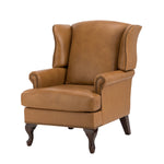 Baptist Genuine Leather Armchair - Camel