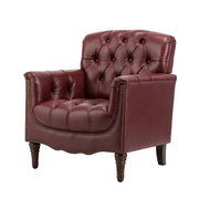 Elijah Genuine  Leather Armchair - Burgundy