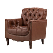 Elijah Genuine  Leather Armchair - Brown