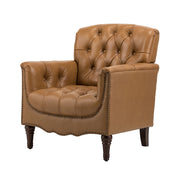 Elijah Genuine  Leather Armchair - Camel