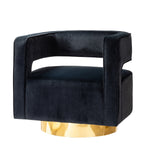 Blanca Swivel Barrel Chair - Black