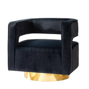 Blanca Swivel Barrel Chair - Black