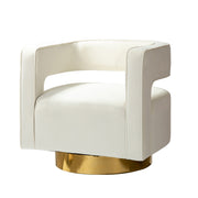 Blanca Swivel Barrel Chair - Ivory