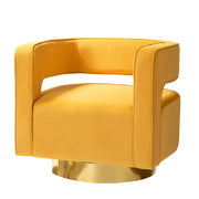 Blanca Swivel Barrel Chair - Mustard