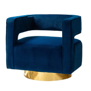 Blanca Swivel Barrel Chair - Navy
