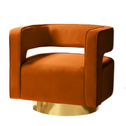 Blanca Swivel Barrel Chair - Orange