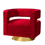 Blanca Swivel Barrel Chair - Red