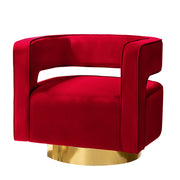 Blanca Swivel Barrel Chair - Red