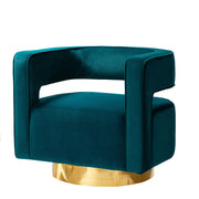 Blanca Swivel Barrel Chair - Teal