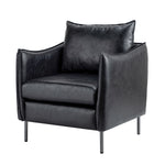 Georges Vegan Leather Armchair - Black
