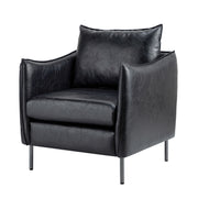 Georges Vegan Leather Armchair - Black