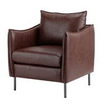 Georges Vegan Leather Armchair - Brown