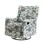 George Manual Swivel Glider Recliner - Blue