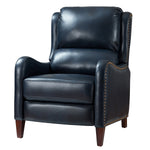 Hyde Genuine Leather Recliner - Navy
