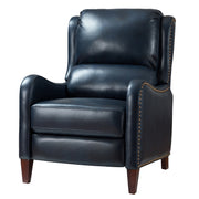Hyde Genuine Leather Recliner - Navy